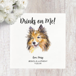 Huwelijksfeest cocktail servetten voor honden