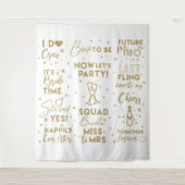 Huwelijksfeest goudtekst fotohokje Achtergrond ban Wandkleed (Voorkant)