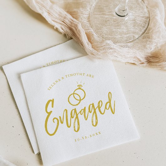 Huwelijksfeest Script Lettering Goud Servet