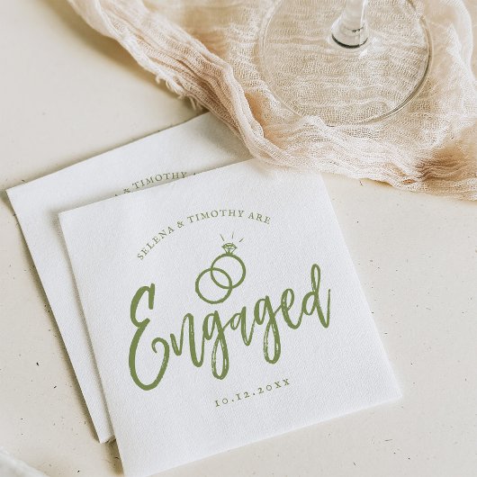 Huwelijksfeest Script Lettering Zachte Salie Servet