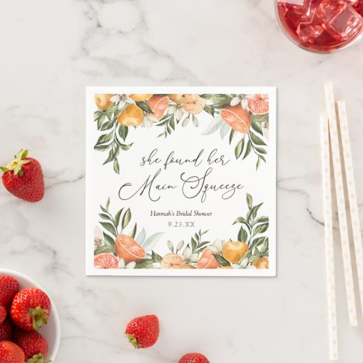 Huwelijksfeest servetten van Main Squeeze Orange (Insitu)