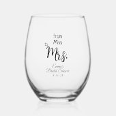 Huwelijksfeest Wijn Punt Wijnglas Zonder Voet (Voorkant)