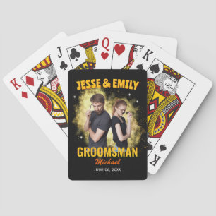 Huwelijksfeestcadeau op maat gemaakte foto vintage pokerkaarten
