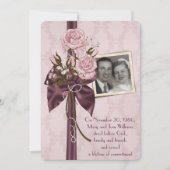 huwelijksfeestdag rozen en damask kaart (Voorkant)