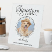 Huwelijksfeestje voor huisdieren Signature-drankje Reclamebord Met Voetstuk (Insitu)