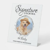 Huwelijksfeestje voor huisdieren Signature-drankje Reclamebord Met Voetstuk (Voorkant)