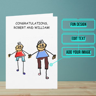 Huwelijksfelicitatiekaart voor homoseksuelen kaart
