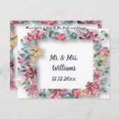 Huwelijksfelicitaties Advies Elegante Bloemen Briefkaart (Voorkant / Achterkant)