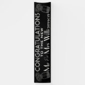 Huwelijksfelicitaties Chalkboard en Mason Jars Spandoek (Verticaal)