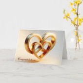 Huwelijksfelicitaties Harten en Infinity Symbool Kaart (Gele Bloem)