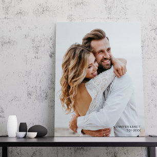 Huwelijksfoto Huwelijksjubileum Cadeau Canvas Afdruk