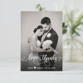 Huwelijksfoto Liefde en Bedankt Dankjewel Kaart (Staand voorkant)