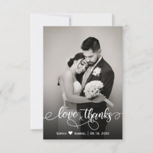 Huwelijksfoto Liefde en Bedankt Dankjewel Kaart