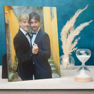 Huwelijksfoto Plaquette Twee Bruidegoms Fotoplaat