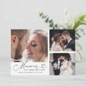 Huwelijksfotoalbum Wit Multi Foto Met Herinneringe Bedankkaart (Staand voorkant)