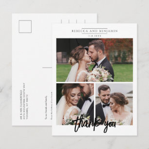 Huwelijksfotocollage Script Bedankt Briefkaart