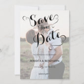 Huwelijksfotografie met nep-velum-effect save the date (Voorkant)