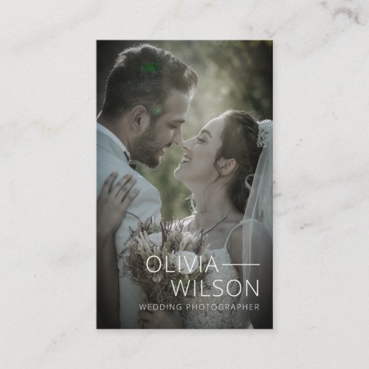 Huwelijksfotografie Volledige Foto Modern Visitekaartje (Voorkant)