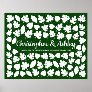 Huwelijksgastboek alternatief 75 gasten blad poster