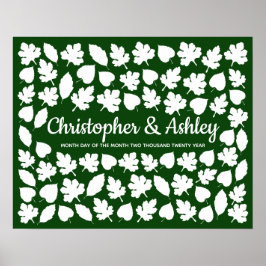 Huwelijksgastboek alternatief voor herfst 75 gaste poster