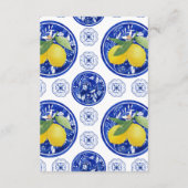 Huwelijksgastdetails met Mediterraan citroenthema Informatiekaartje (Achterkant)