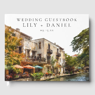 Huwelijksgastenboek met waterverf San Antonio Gastenboek