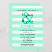 Huwelijksgelofte Vernieuwing Mint Waterverf Streep Kaart (Voorkant / Achterkant)