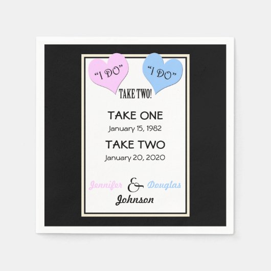 Huwelijksgelofte Vernieuwing Papieren servetten (Voorkant)