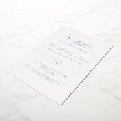 Huwelijksgelofte wit zilver 25e trouwdag folie uitnodiging (Gedraaid)