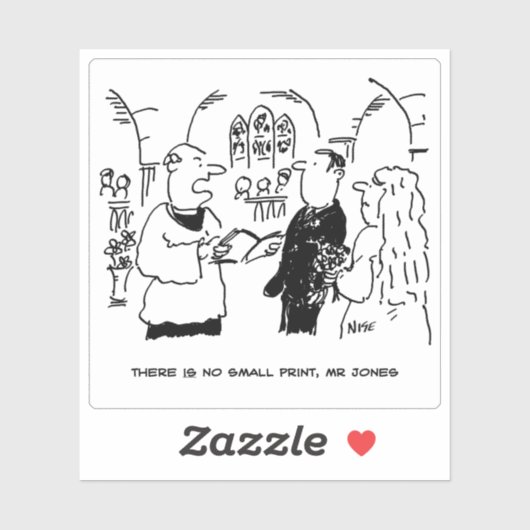 Huwelijksgeloften Cartoon zonder kleine lettertjes Sticker (Vel)