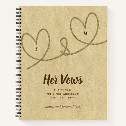 Huwelijksgeloften Journal Custom Keepsake Mr. of M Notitieboek (Voorkant)