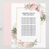 Huwelijksgeloften Pink Rose Floral (Voorkant / Achterkant)