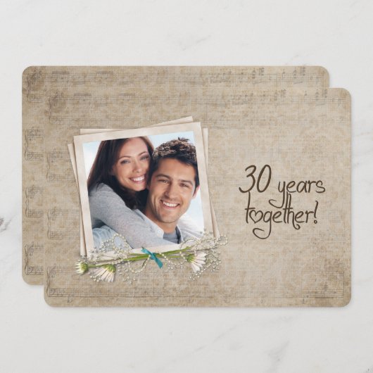 Huwelijksgeloften Vernieuwing 30-jarig Huwelijksju Kaart (Voorkant / Achterkant)