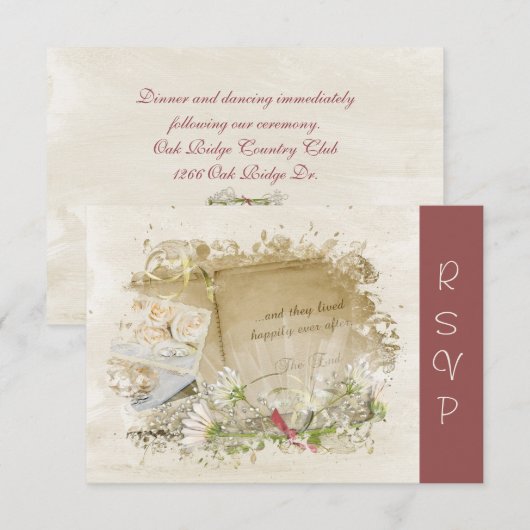 Huwelijksgeloften Vernieuwing Trouwboek RSVP Kaart (Voorkant / Achterkant)