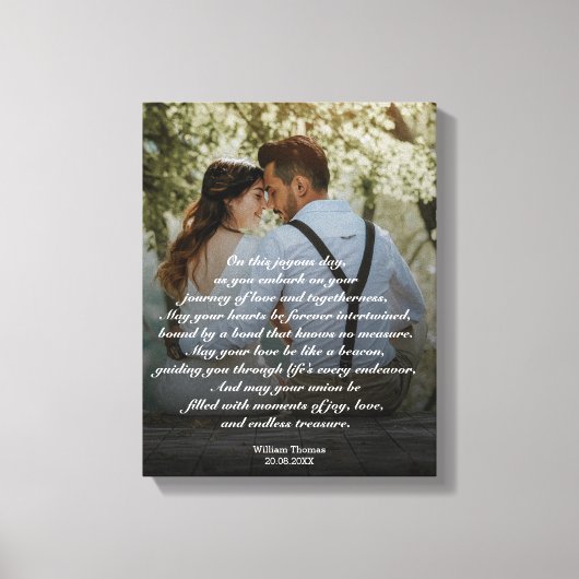huwelijksgeschenk, gescripte muurkunst canvas afdruk (Voorkant)