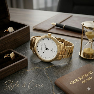 Huwelijksgeschenk Horloge met Aangepaste Naam en D