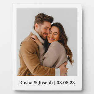 Huwelijksgeschenk met foto van pasgetrouwd stel fotoplaat