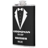 Huwelijksgetuige voorstel glas, huwelijksgetuige v heupfles (Links)