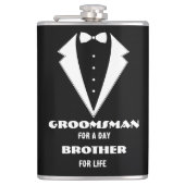 Huwelijksgetuige voorstel glas, huwelijksgetuige v heupfles (Voorkant)