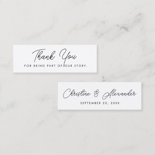 huwelijksgunst bladwijzer simpele elegante moderne mini visitekaartje (Voorkant / Achterkant)