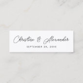 huwelijksgunst bladwijzer simpele elegante moderne mini visitekaartje (Achterkant)