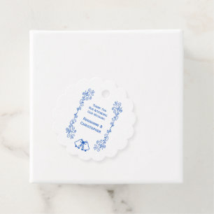 Huwelijksgunst Cadeautag Blauw Saffier Bellen Bedankjes Labels
