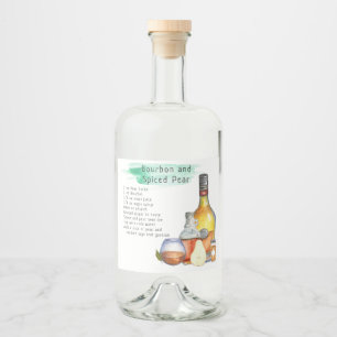 Huwelijksgunst Label met Recept voor Signature Coc Likeurfles Etiket