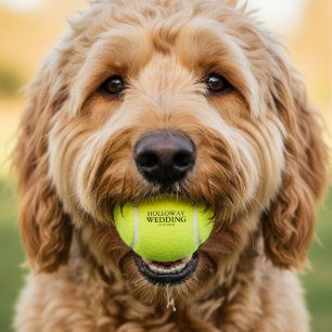 Huwelijksgunst met hondenpootafdruk tennisballen