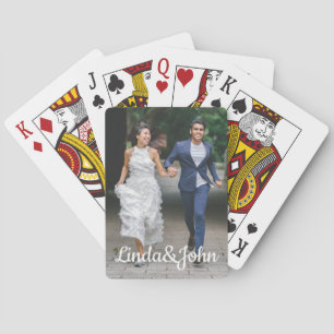 Huwelijksgunst met volledige foto Moderne scriptty Pokerkaarten