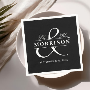 Huwelijksgunst Mr. Mrs. Black White Servet