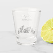 Huwelijksgunst Raleigh Gepersonaliseerd Proost Shot Glas (Achterkant)