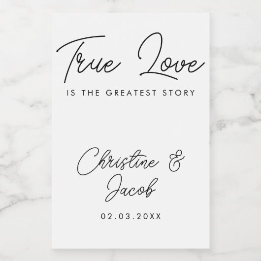 huwelijksgunst simpele elegante moderne bierbrouwe wijn etiket (Enkel label)