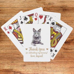 Huwelijksgunst spelkaarten met kat pokerkaarten