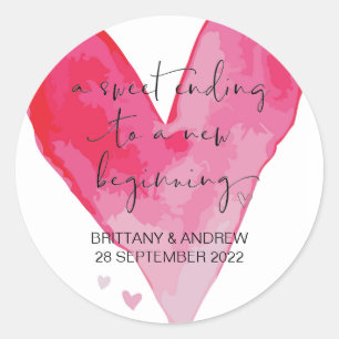 Huwelijksgunst Treat Bag Jam Jar Sweet Beginning Ronde Sticker